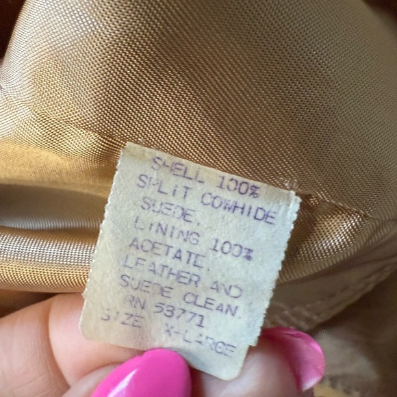 Vintage Cowhide Suede Leather Brown Button Up Vest Women’s Size XL - Picture 4 of 6